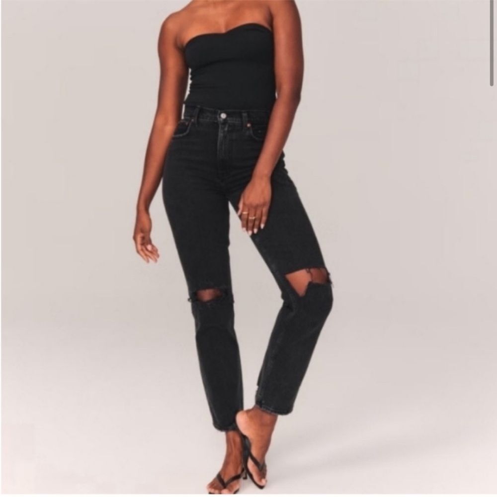 Abercrombie & Fitch The 90s Straight Jeans Ultra High Rise Curve Love Size 28